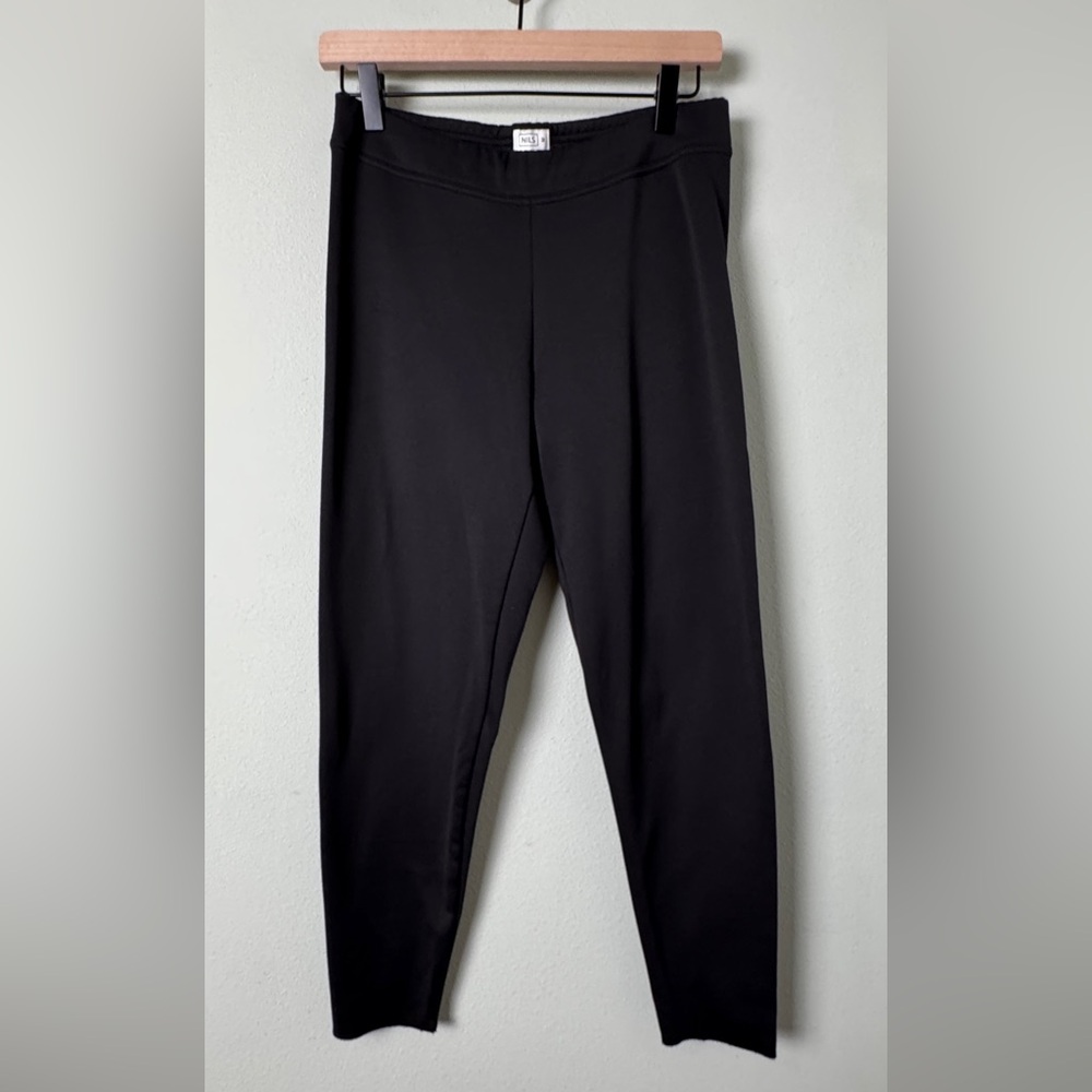 NILS Base Layer Black Elastic Waist Fleece Pull On Legging Skiing Outdoor Size M